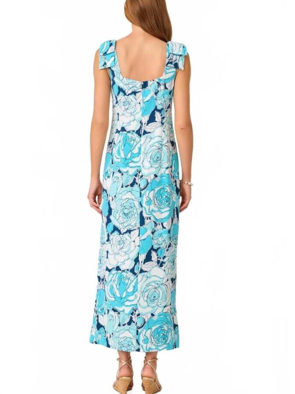 NWT Lilly Pulitzer Capri Blue Rosanna Bernice Maxi Dress Size 2 - Picture 3 of 16